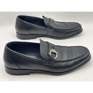 Salvatore Ferragamo Men's Leather Bit Loafers Shoes Size‎ 7 D Black 52364